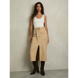 REISS OAKLEY Cargo Pencil Skirt With Cotton